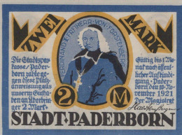2 MARK 1921 Stadt PADERBORN Westphalia UNC DEUTSCHLAND Notgeld Banknote #PB429 - [11] Local Banknote Issues