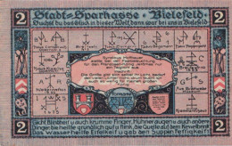 2 MARK 1921 Stadt BIELEFELD Westphalia UNC DEUTSCHLAND Notgeld Banknote #PA220 - Lokale Ausgaben