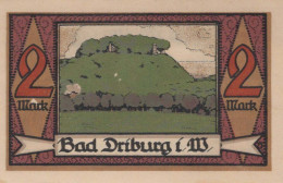 2 MARK 1921 Stadt BAD DRIBURG Westphalia UNC DEUTSCHLAND Notgeld Banknote #PA501 - Lokale Ausgaben