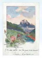 CPA - Illustrateurs - Signé (illisible) - Paysage De Montagnes - Circulée En 1902 (cachet De Pontcharra) - Non Classés