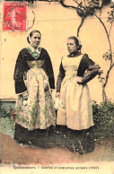 QUESTEMBERT - Coiffes Et Costumes Acutuels - 1907 - Valentin éd. CARTE COLORISÉE TOILÉE - Questembert