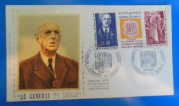 LETTRE 1er JOUR  -  HOMMAGE AU GENERAL DE GAULLE 1972 - FDC