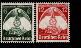 Deutsches Reich 586 - 587 Reichsparteitagl MLH * Falz - Unused Stamps