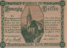 20 HELLER 1920 Stadt KLEIN-PoCHLARN Niedrigeren Österreich Notgeld #PD705 - [11] Emissions Locales