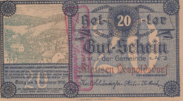 20 HELLER 1920 Stadt KLAUSEN-LEOPOLDSDORF Niedrigeren Österreich Notgeld Papiergeld Banknote #PG911 - [11] Emissions Locales