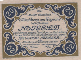 20 HELLER 1920 Stadt KIRCHBERG AM WAGRAM Niedrigeren Österreich #PD641 - [11] Local Banknote Issues
