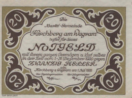20 HELLER 1920 Stadt KIRCHBERG AM WAGRAM Niedrigeren Österreich #PD640 - [11] Local Banknote Issues