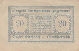 20 HELLER 1920 Stadt INZERSDORF Oberösterreich Österreich Notgeld Papiergeld Banknote #PG883 - [11] Emissions Locales