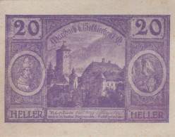 20 HELLER 1920 Stadt HOFKIRCHEN IM MÜHLKREIS Oberösterreich Österreich Notgeld Papiergeld Banknote #PG607 - [11] Local Banknote Issues