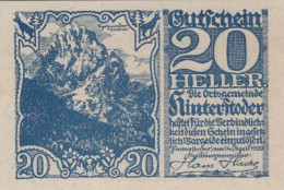 20 HELLER 1920 Stadt HINTERSTODER Oberösterreich Österreich Notgeld #PD603 - [11] Emissions Locales