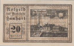 20 HELLER 1920 Stadt HENHART Oberösterreich Österreich Notgeld Papiergeld Banknote #PG886 - [11] Local Banknote Issues