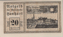 20 HELLER 1920 Stadt HENHART Oberösterreich Österreich Notgeld Papiergeld Banknote #PG585 - [11] Emissions Locales