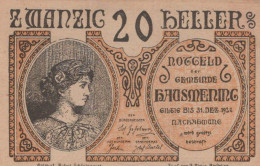 20 HELLER 1920 Stadt HAUSMENING Niedrigeren Österreich Notgeld Papiergeld Banknote #PG861 - [11] Emissions Locales