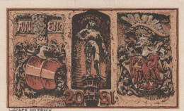 20 HELLER 1920 Stadt HALL Tyrol Österreich Notgeld Papiergeld Banknote #PD622 - [11] Local Banknote Issues