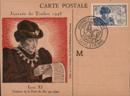 CARTE MAXIMUM 1946 JOURNEE DU TIMBRE - SAINT ETIENNE - 1940-1949