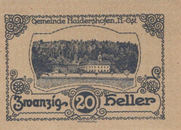 20 HELLER 1920 Stadt HAIDERSHOFEN Niedrigeren Österreich Notgeld #PD632 - [11] Local Banknote Issues