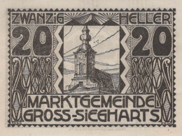 20 HELLER 1920 Stadt GROSS-SIEGHARTS Niedrigeren Österreich Notgeld #PE919 - [11] Local Banknote Issues