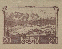 20 HELLER 1920 Stadt GOSAU Oberösterreich Österreich Notgeld Banknote #PI268 - Lokale Ausgaben