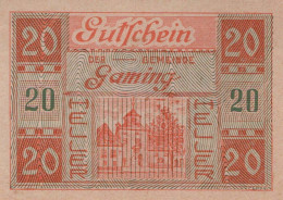 20 HELLER 1920 Stadt GAMING Niedrigeren Österreich Notgeld Banknote #PF760 - Lokale Ausgaben