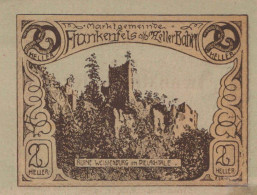 20 HELLER 1920 Stadt FRANKENFELS Niedrigeren Österreich Notgeld #PF104 - Lokale Ausgaben