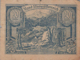 20 Heller 1920 Stadt Federal State Of Niedrigeren Österreich #PE219 - Lokale Ausgaben