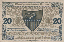 20 HELLER 1920 Stadt ENNS Oberösterreich Österreich Notgeld Banknote #PF070 - Lokale Ausgaben