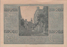 20 HELLER 1920 Stadt ENNS Oberösterreich Österreich Notgeld Banknote #PE946 - Lokale Ausgaben