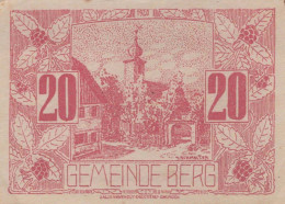 20 HELLER 1920 Stadt BERG IM ATTERGAU Oberösterreich Österreich Notgeld #PF114 - [11] Emisiones Locales