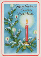 Happy New Year Christmas CANDLE Vintage Postcard CPSM #PAW066.GB - Nouvel An
