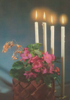 Happy New Year Christmas CANDLE Vintage Postcard CPSM #PAV883.GB - Nouvel An