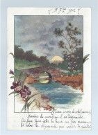 CPA - Illustrateurs - Signé (illisible) - Rivière Avec Vieux Pont - Circulée En 1902 - Non Classificati