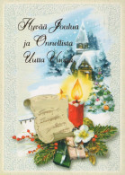 Happy New Year Christmas CANDLE Vintage Postcard CPSM #PAV579.GB - Nouvel An