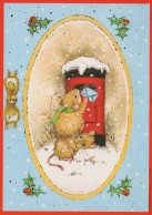 Happy New Year Christmas MOUSE Vintage Postcard CPSM #PAU944.GB - Nouvel An