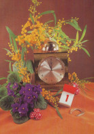 Happy New Year Christmas TABLE CLOCK Vintage Postcard CPSM #PAT764.GB - Nouvel An
