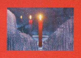 Happy New Year Christmas CANDLE Vintage Postcard CPSM #PAT643.GB - Nouvel An