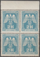 010a/ Pof. SL 21, Dark Yellowish Blue, Border 4-block - Nuovi