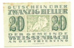 20 Heller 1920 WEISENBACH Österreich UNC Notgeld Papiergeld Banknote #P10434 - [11] Emisiones Locales