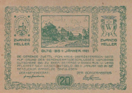 20 HELLER 1920 Stadt ZWETTL IM MÜHLKREIS Oberösterreich Österreich Notgeld Papiergeld Banknote #PG760 - [11] Emisiones Locales