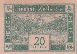 20 HELLER 1920 Stadt ZELL AM SEE Salzburg Österreich Notgeld Banknote #PE118 - [11] Lokale Uitgaven