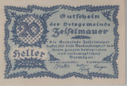 20 HELLER 1920 Stadt ZEISELMAUER Niedrigeren Österreich Notgeld Papiergeld Banknote #PG754 - [11] Lokale Uitgaven