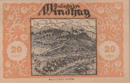 20 HELLER 1920 Stadt WINDHAG Niedrigeren Österreich Notgeld Papiergeld Banknote #PG749 - [11] Lokale Uitgaven