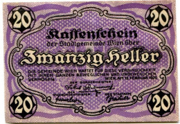 20 HELLER 1920 Stadt Wien Österreich Notgeld Papiergeld Banknote #PL581 - Lokale Ausgaben