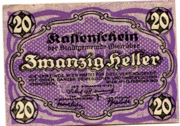 20 HELLER 1920 Stadt Wien Österreich Notgeld Papiergeld Banknote #PL572 - Lokale Ausgaben
