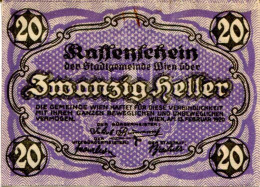 20 HELLER 1920 Stadt Wien Österreich Notgeld Papiergeld Banknote #PL570 - Lokale Ausgaben