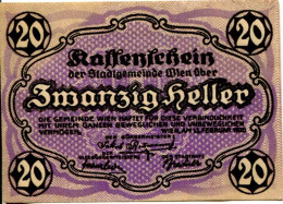 20 HELLER 1920 Stadt Wien Österreich Notgeld Papiergeld Banknote #PL564 - Lokale Ausgaben
