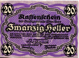 20 HELLER 1920 Stadt Wien Österreich Notgeld Papiergeld Banknote #PL561 - [11] Lokale Uitgaven