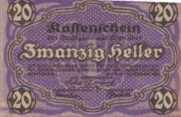 20 HELLER 1920 Stadt Wien Österreich Notgeld Banknote #PE018 - Lokale Ausgaben