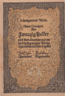 20 HELLER 1920 Stadt WERFEN Salzburg UNC Österreich Notgeld Banknote #PH069 - Lokale Ausgaben