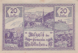 20 HELLER 1920 Stadt WALDKIRCHEN AM WESEN Oberösterreich Österreich #PG022 - Lokale Ausgaben