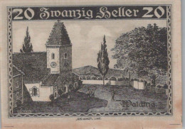20 HELLER 1920 Stadt WALDING Oberösterreich Österreich Notgeld Papiergeld Banknote #PG773 - Lokale Ausgaben